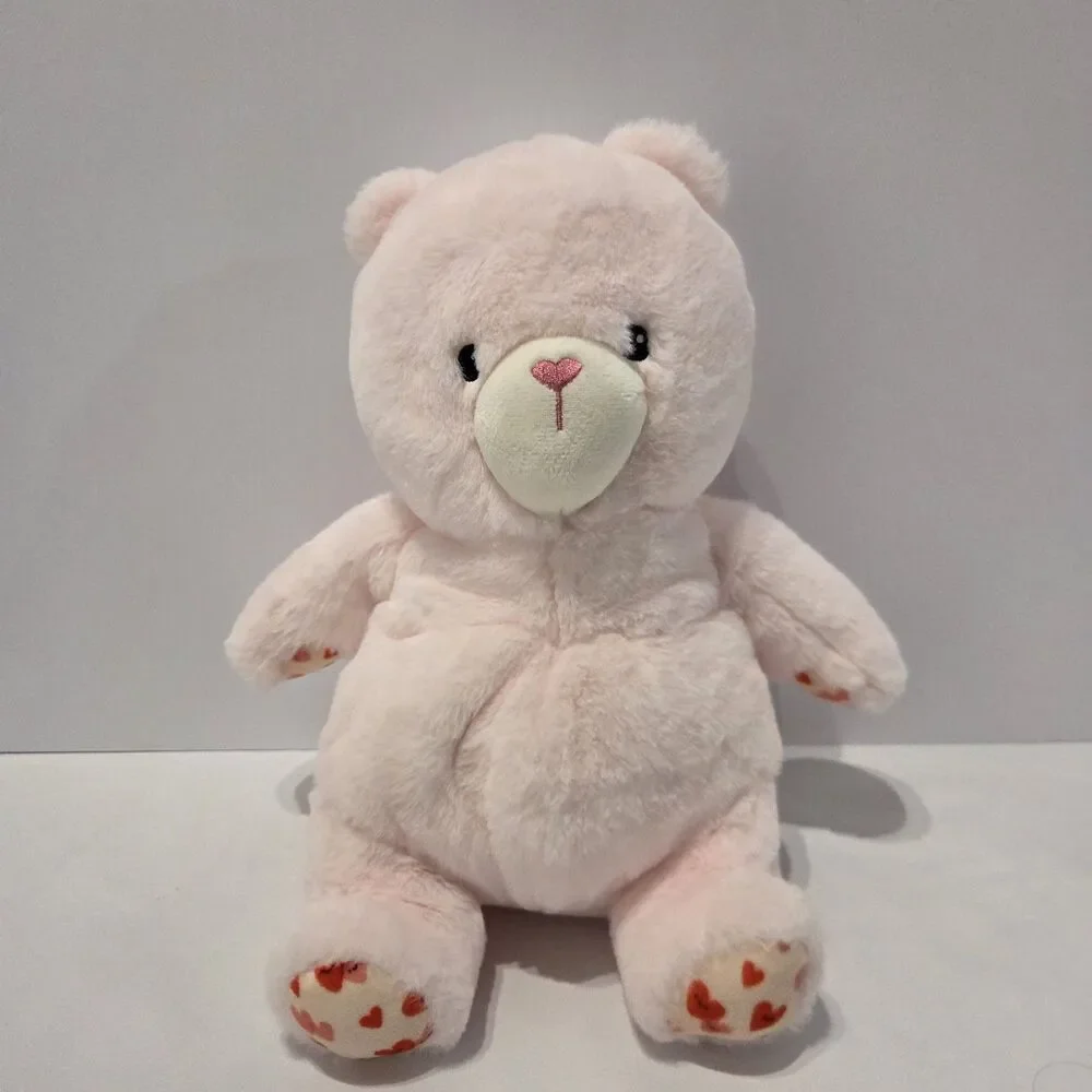 Target Giggle Scape Pink Bear Plush Heart Paws Nose Embroidered Eyes Stuffed Toy